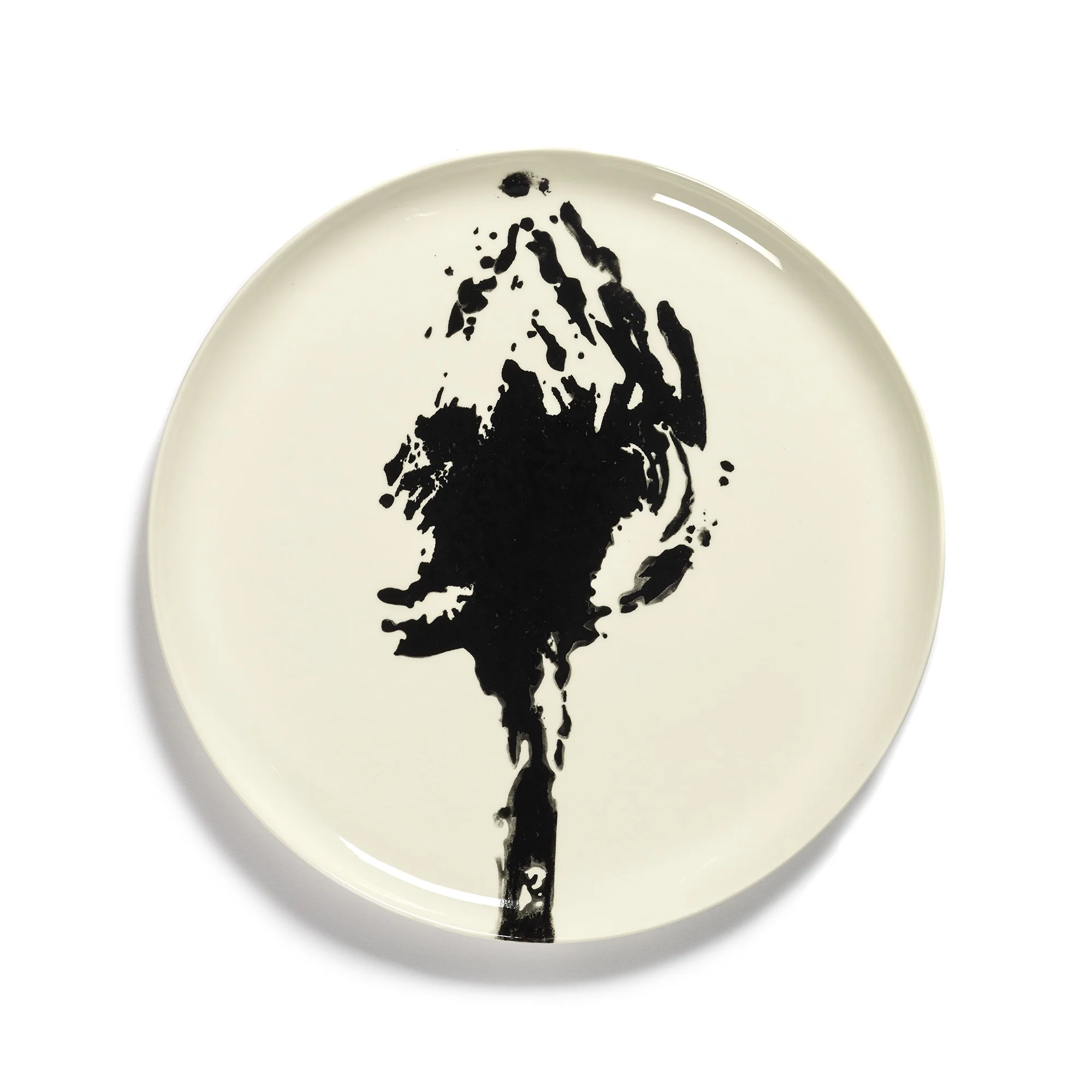 White Plate with Black Artichoke Motif - Image 3