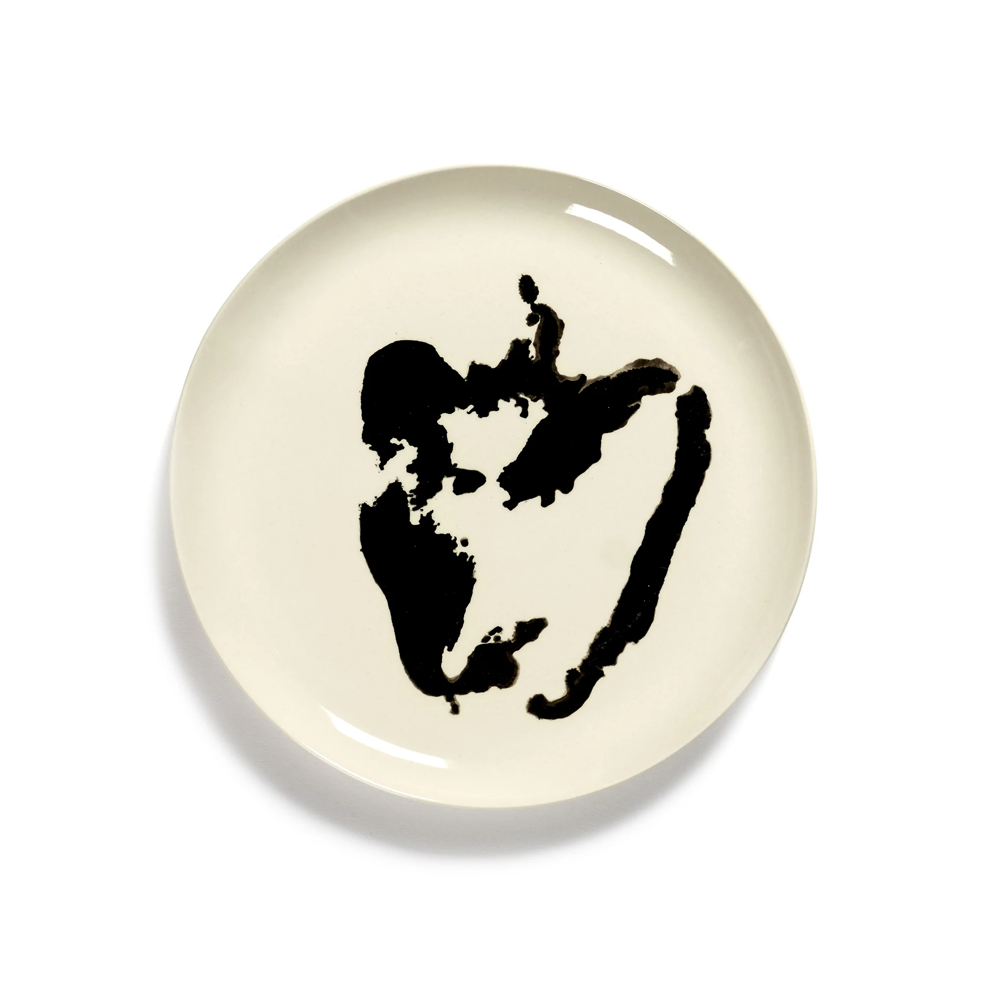 White Plate with Black Pepper Motif - Image 3
