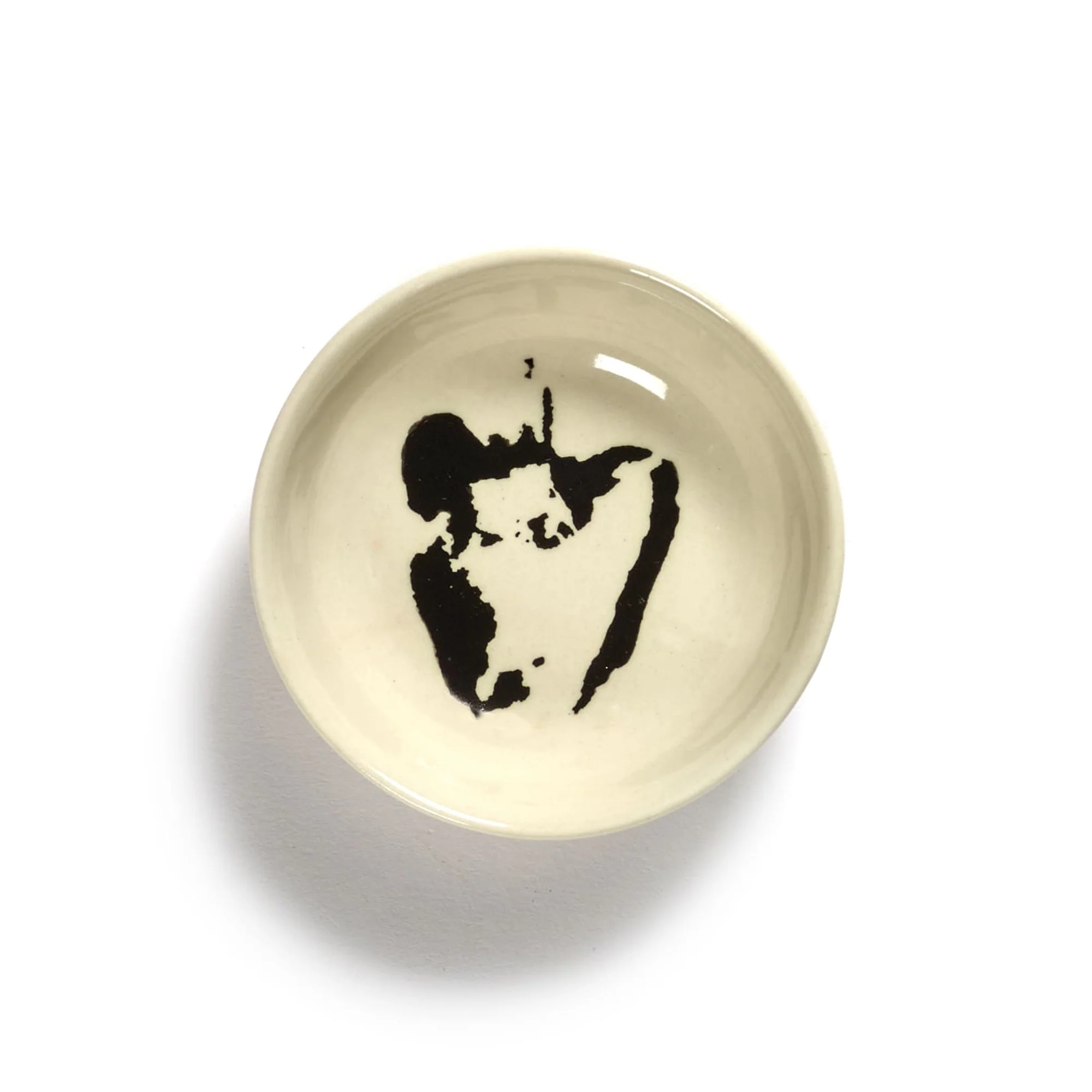 White Plate with Black Pepper Motif - Image 4