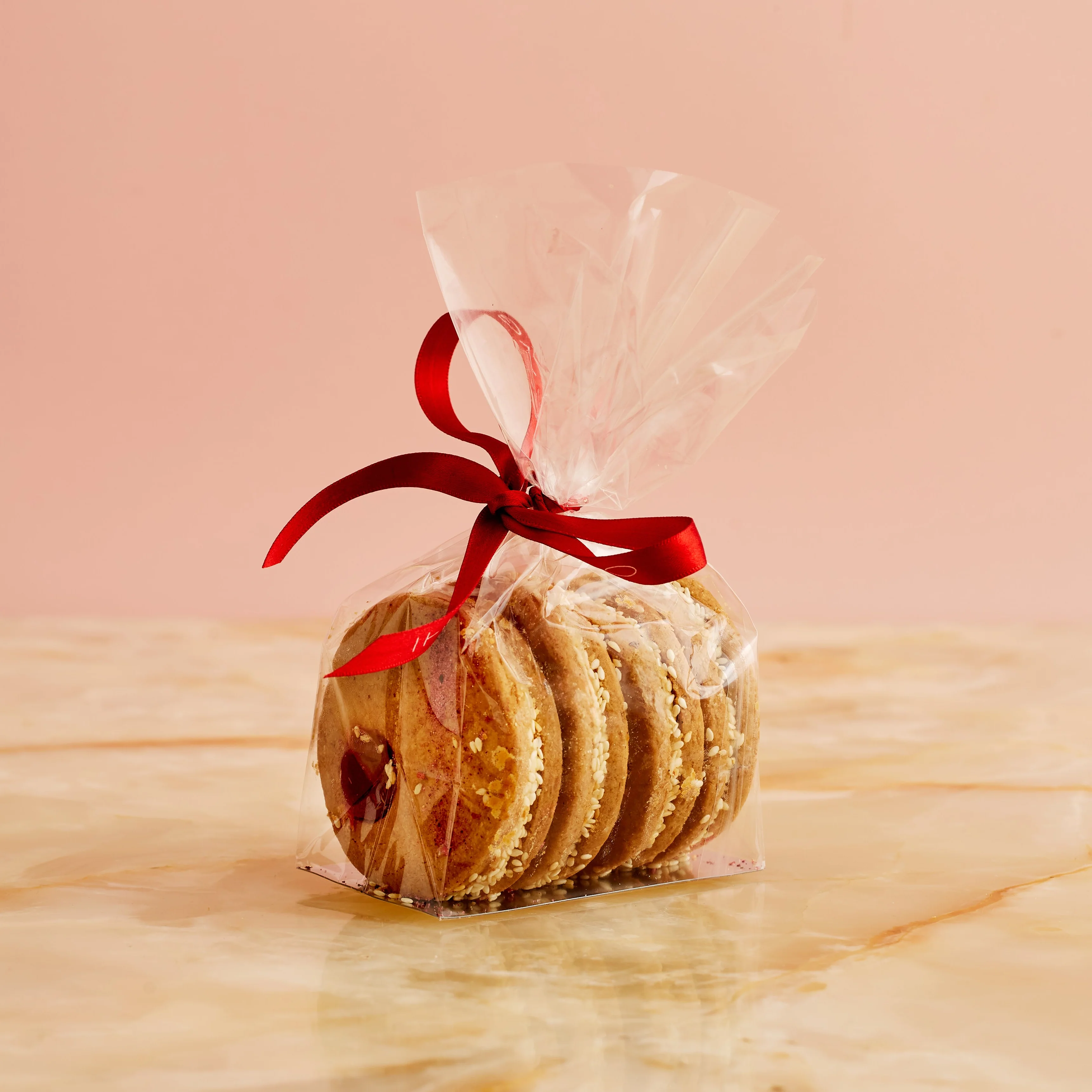 Tahini Linzer Rounds with Halva Cream