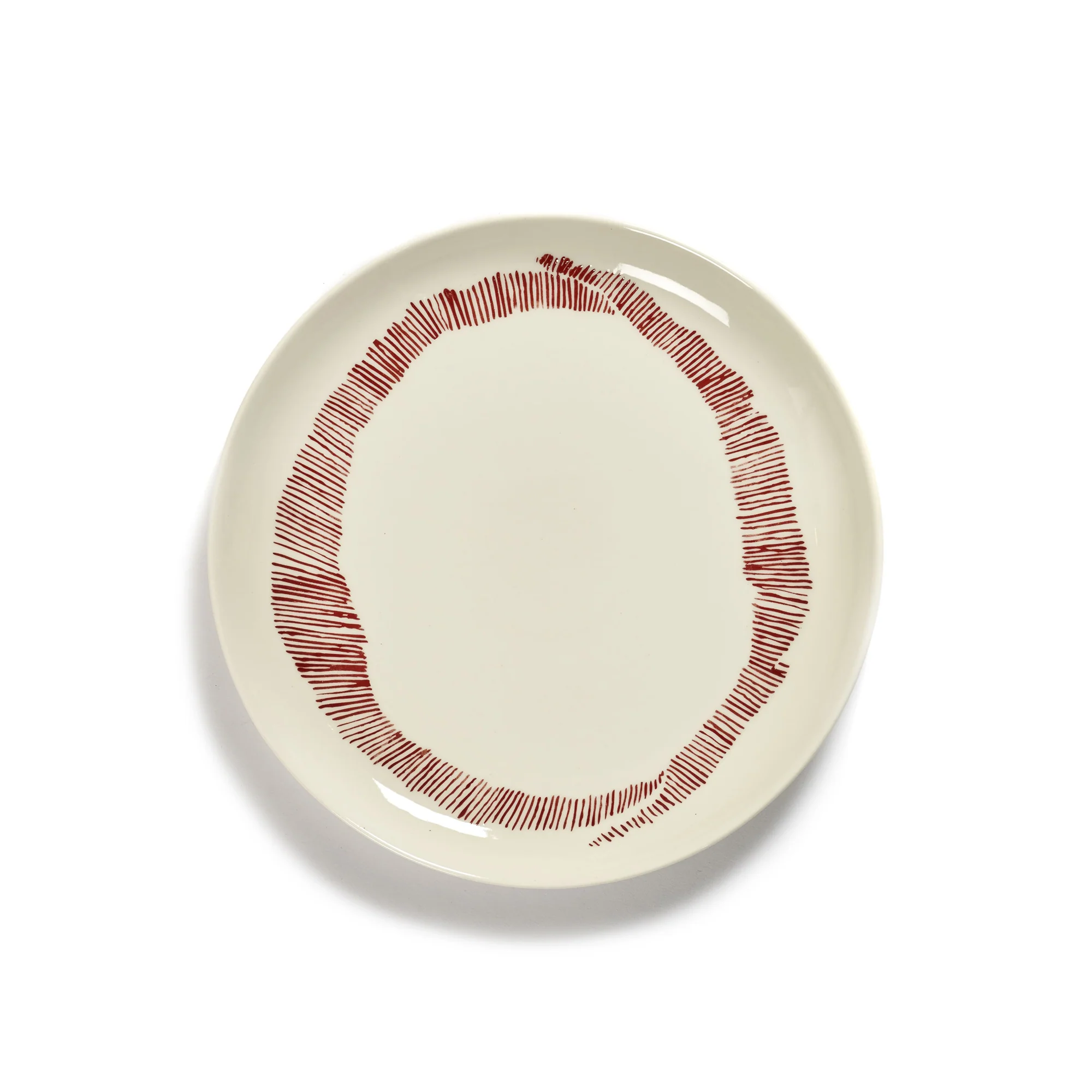 White Plate with Red Stripes - Image 4
